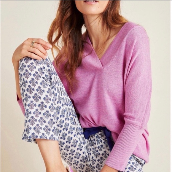Anthropologie Sweaters - Anthropologie Lavender V-Neck Sweater